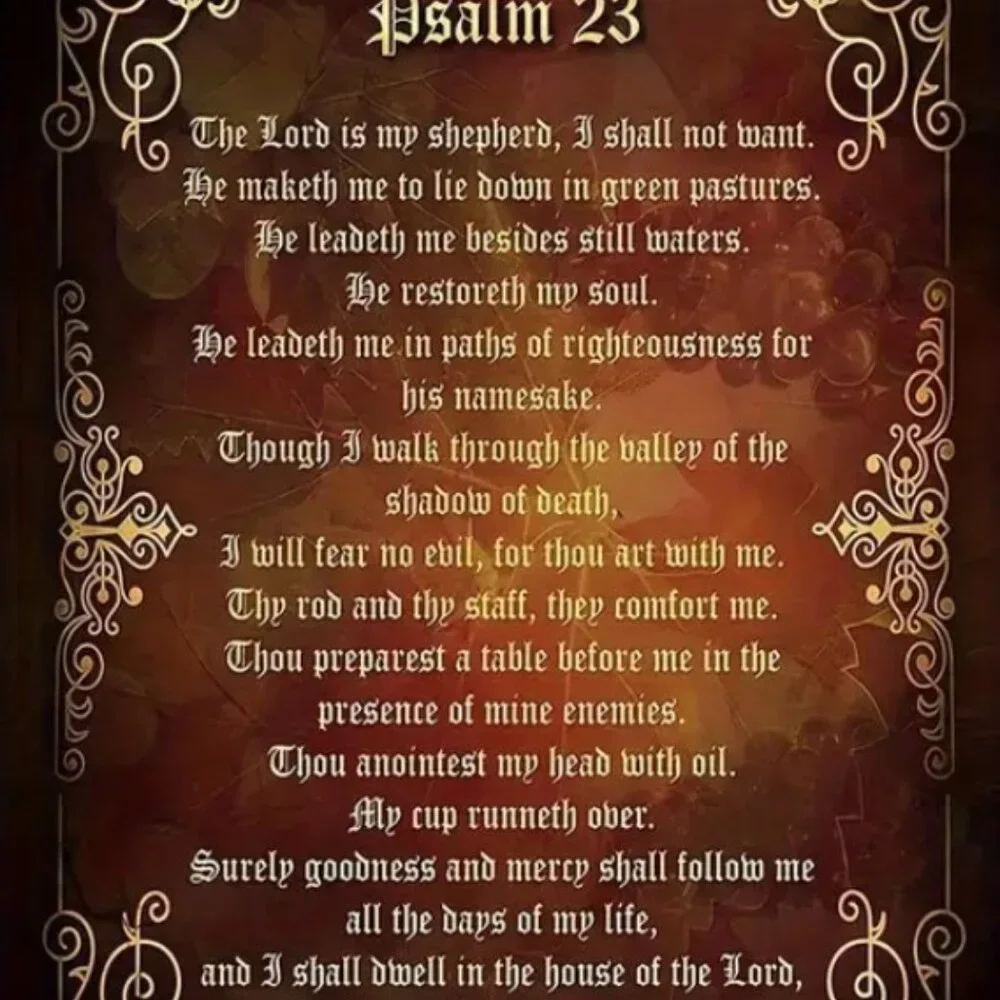โ๏ธ Psalm 23 Scripture Metal Wall Art Christian Home Blessing Decor 8x12 - Picture 8 of 9